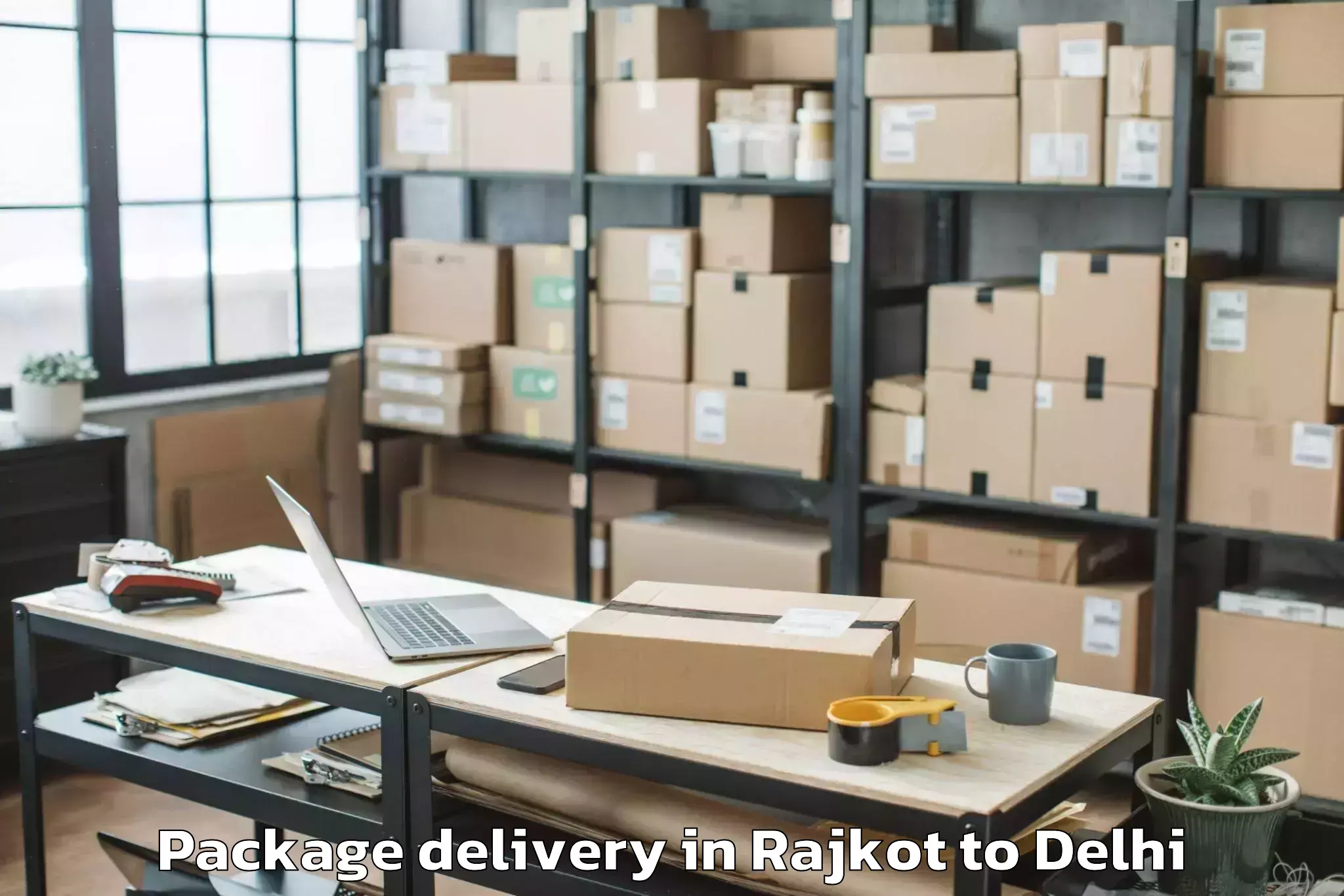 Trusted Rajkot to Sadar Bazar Package Delivery